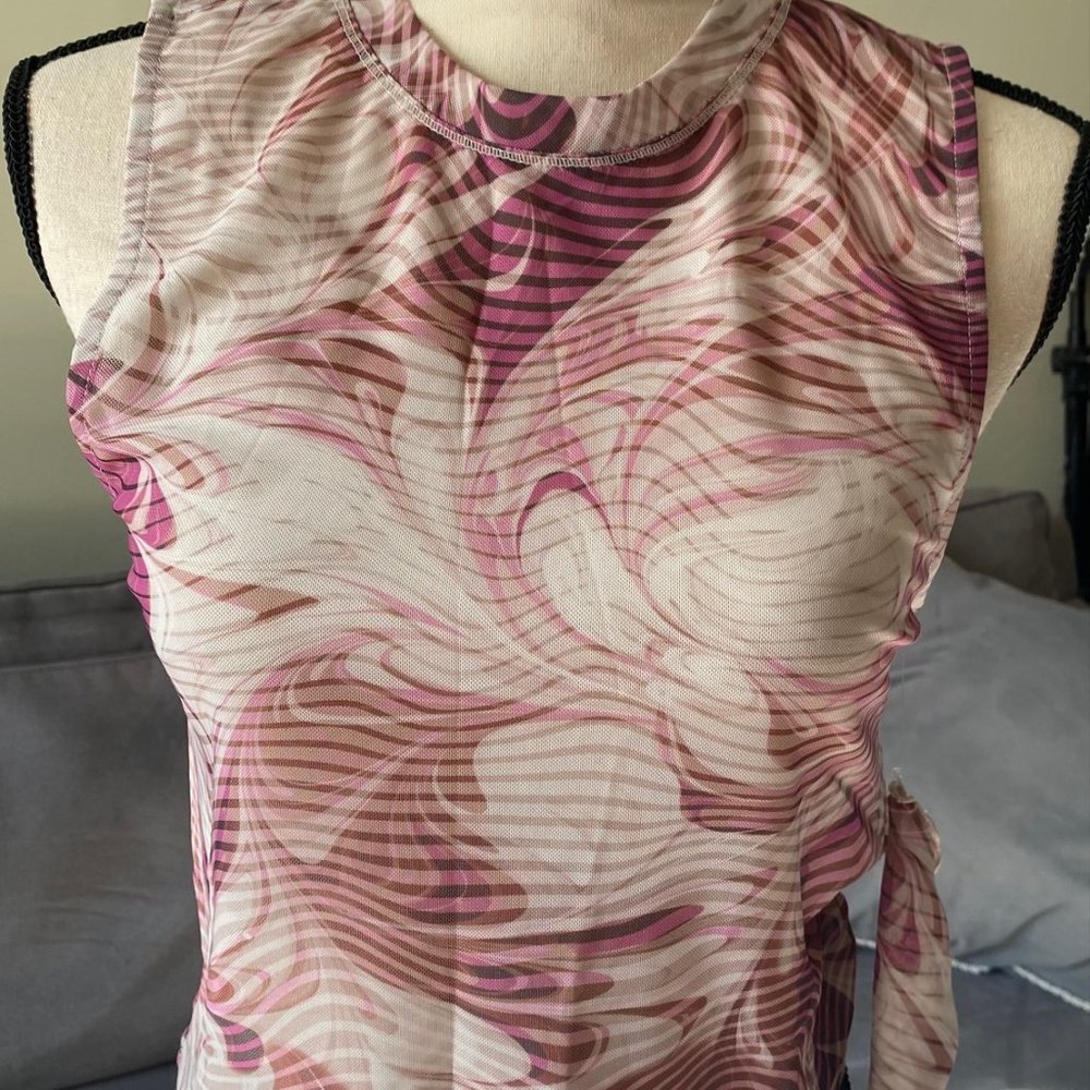 Pink top with long glove